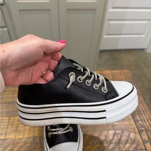 Sleek Black and White Women's Sneakers